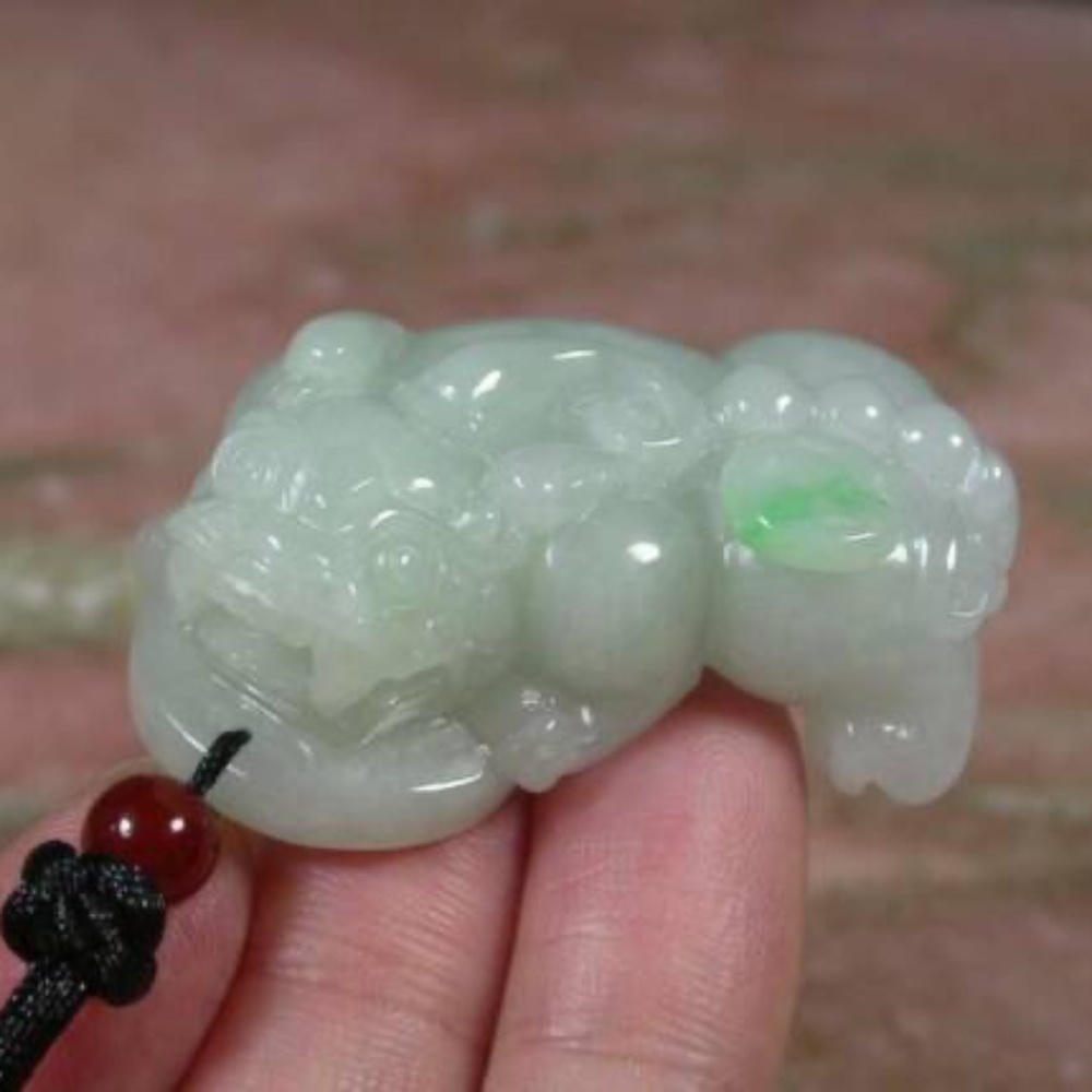Certified Green Natural Burma A Jade Jadeite Dragon Pi Xiu Pendant Necklace